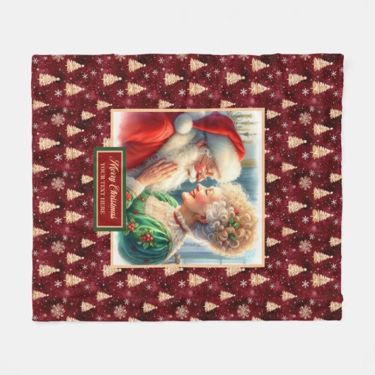 Perfekte Weihnachtsblanket Mr. & Mrs. Claus Holida Fleecedecke (Vorderseite (Horizontal))