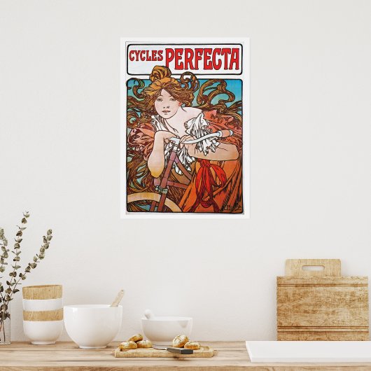 Perfekte Zyklen Alphonse Mucha Art Nouveau Poster (Küche)