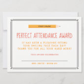 Perfekter Anwesenheits-Preis Einladung (Vorderseite)