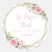 Perfekter Blend Blume Hochzeitskaffee Runder Aufkleber (Vorderseite)