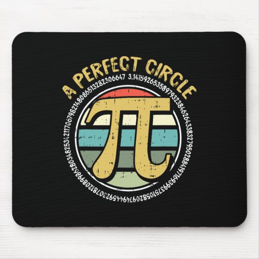 Perfekter Circle Pi Day Retro Math Symbol Nummer Mousepad (Vorne)