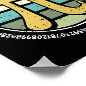 Perfekter Circle Pi Day Retro Math Symbol Nummer Poster (Ecke)