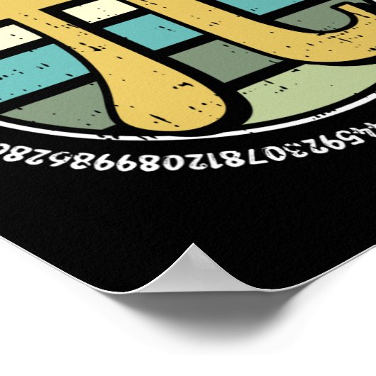 Perfekter Circle Pi Day Retro Math Symbol Nummer Poster (Ecke)