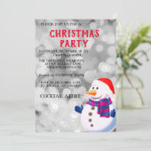 Perfekter, Cooler, Funkelnd Silberschneemann, Weih Einladung (Stehend Vorderseite)