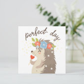 Perfekter Day Igel Feiertagskarte (Stehend Vorderseite)