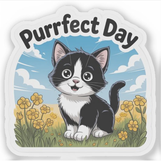 Perfekter Day Kitten Sticker - gemütlich & Niedlic (Vorderseite)