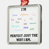 Perfekter Diversityhomosexueller Geek-heidnische Silbernes Ornament (Links)