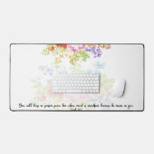 Perfekter Frieden Blumenschrift Schreibtischunterlage (Tastatur & Maus)