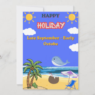 🏖️ Perfekter Herbst Strandurlaub Ende September Feiertagskarte