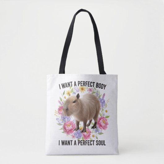 Perfekter Körper Perfekte Seele Süße Capybara Ment Tasche (Vorderseite)