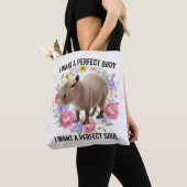 Perfekter Körper Perfekte Seele Süße Capybara Ment Tasche (Von Nahem)