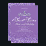 Perfekter Lila Glitzer, Sweet 16 Einladungen<br><div class="desc">Perfekter Lila Glitzer, Sweet 16 Einladungen. Entworfen mit Glitzern, lila Glitzer und einer silberfarbenen Schaumkrone für einen glamourösen 16 . Geburtstag Geburtstag. Diese lila, funkelnde 16. Geburtstagseinladung ist für Jugendliche eine großartige Einführung in Ihren besonderen Tag. Weitere, koordinierende 16 . Geburtstag Party-Lieferungen sind im Metro-Events Zazzle Shop und Metro-Event.com erhältlich....</div>