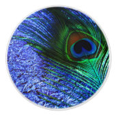 Perfekter lila Pfau Keramikknauf (Vorderseite)