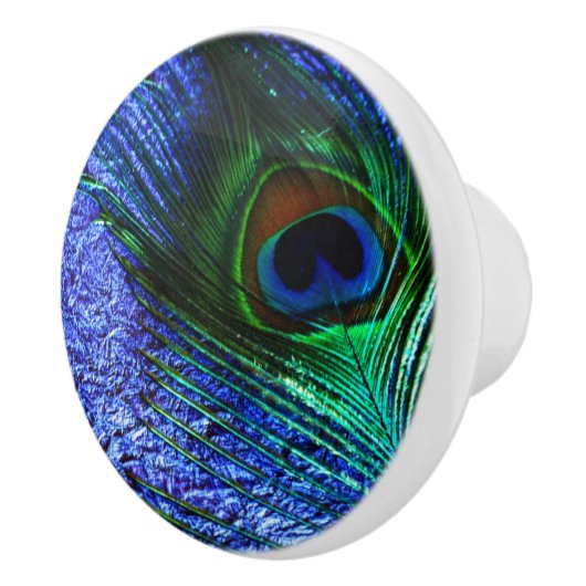 Perfekter lila Pfau Keramikknauf (Rechts)