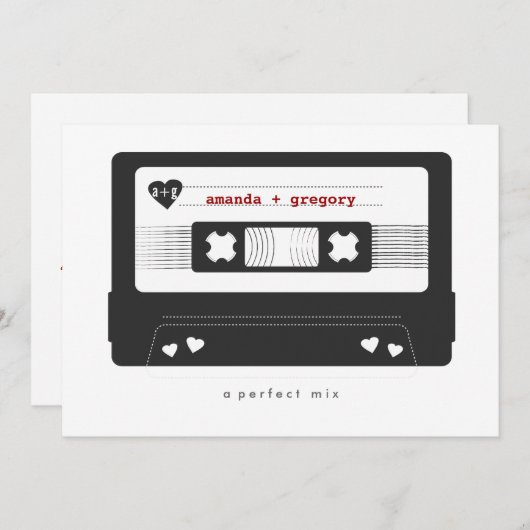 Perfekter Mix - Mix-Tape-Save the Date-Karte Save The Date (Vorne/Hinten)