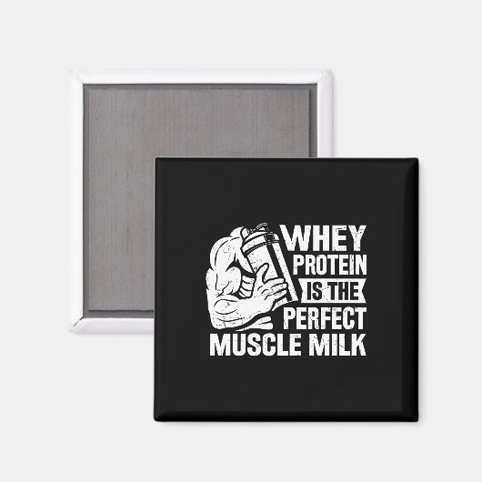 Perfekter Muskel Milk Funny Protein Lover Zitat Kö Magnet (Vorderseite/Rückseite)