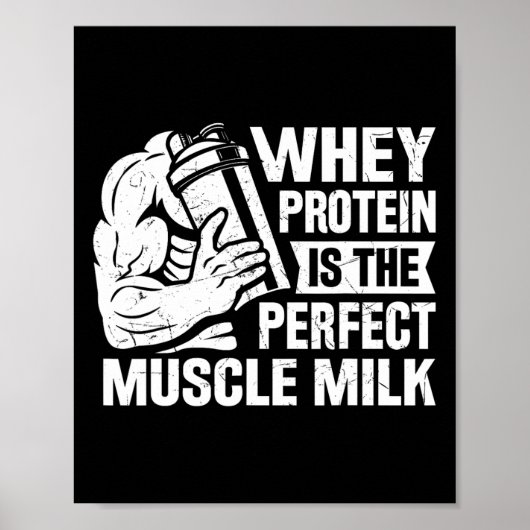 Perfekter Muskel Milk Funny Protein Lover Zitat Kö Poster (Vorne)