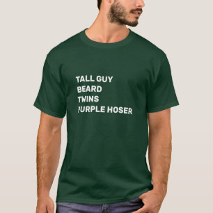 Perfekter Overtime Typ Tall Typ Beard Twins Lila T-Shirt