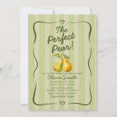 Perfekter Pear Brautparty Retro Einladung (Vorderseite)