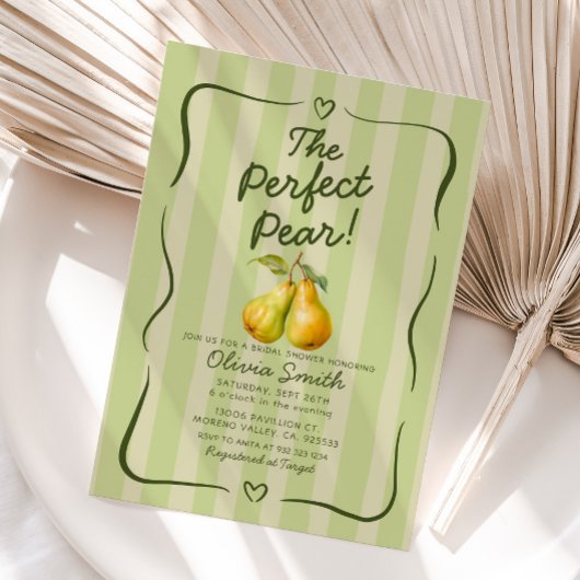 Perfekter Pear Brautparty Retro Einladung