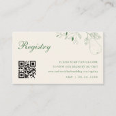 Perfekter Pear Qr Code Wedding Gift Registry Begleitkarte (Vorderseite)