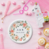 Perfekter Pfirsich-Blumenhochzeit Pappteller (Party)