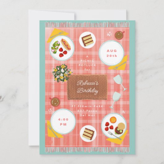 Perfekter Picnic Frühjahr Sommer Geburtstag Einladung (Vorderseite)
