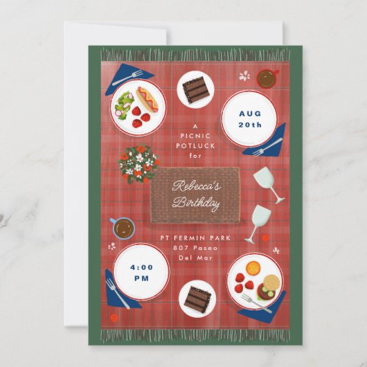 Perfekter Picnic Frühjahr Sommer Geburtstag Einladung (Vorderseite)