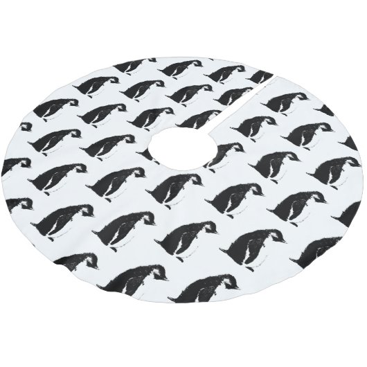 Perfekter Pinguin-Baum-Rock Polyester Weihnachtsbaumdecke (Schrägansicht)