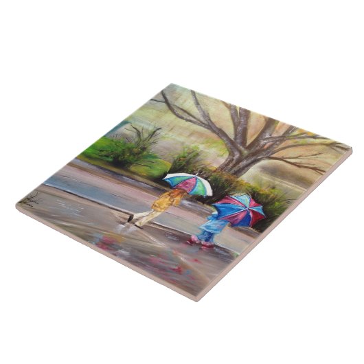 "Perfekter regnerischer Tages" Keramikfliese (Seite)