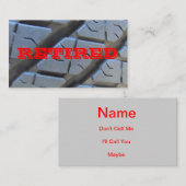 Perfekter Rentenkarte Telefonnummerkarte (Vorne/Hinten)