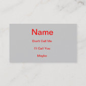 Perfekter Rentenkarte Telefonnummerkarte (Rückseite)