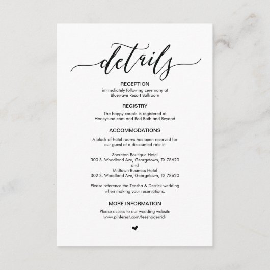 Perfekter Schwarzer Schriftart, Eintrittskarte für Begleitkarte (Vorderseite)