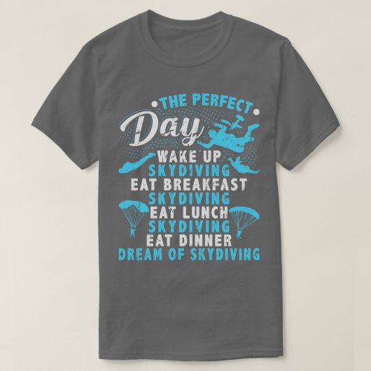 Perfekter Skydiving Parachute Skydiver T-Shirt (Design vorne)