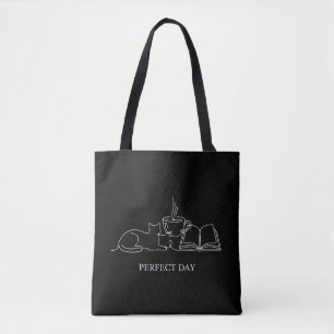 Perfekter Tag Minimalistische Katze Buch- und Kaff Tasche