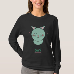 Perfekter Tag Süßes Herz Katzen T-Shirt