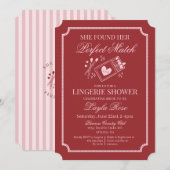 Perfekter Traumpartner in Rot Lingerie Dusche Einladung (Vorne/Hinten)