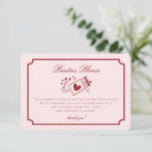 Perfekter Traumpartner - Rosa Slip bitte Begleitkarte (Stehend Vorderseite)