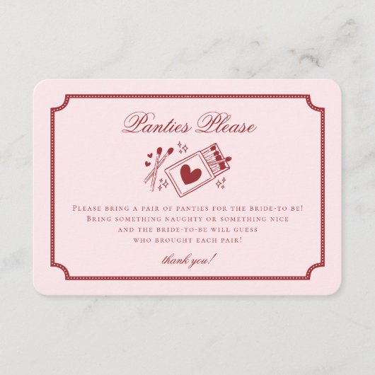 Perfekter Traumpartner - Rosa Slip bitte Begleitkarte (Vorderseite)