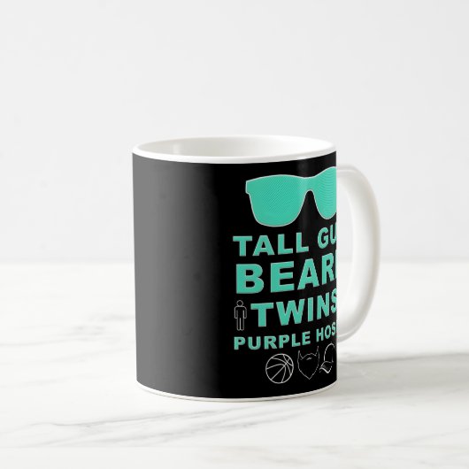 Perfekter Typ Tall Typ Beard Twins Lila Hoser Dud Kaffeetasse (VorderseiteRechts)
