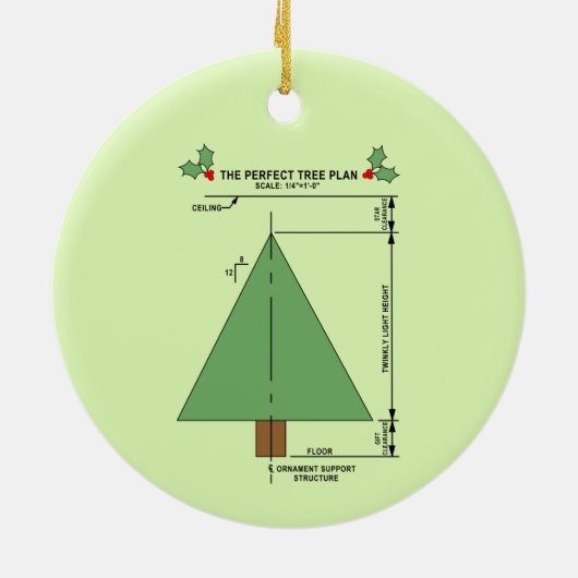 Perfekter Weihnachtsbaum Keramik Ornament (Hinten)