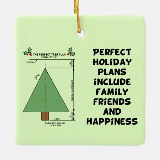 Perfekter Weihnachtsbaum Keramikornament (Vorderseite)