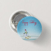 Perfekter Weihnachtsschneemann Button (Vorne & Hinten)