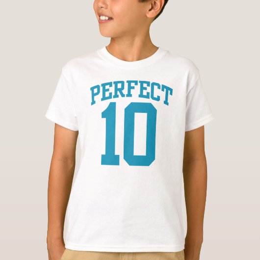 Perfektes 10 VARSITY 10. GEBURTSTAG T-Shirt (Vorderseite)