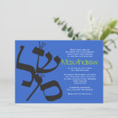 PERFEKTES BALANCE SHALOM Bar Bat Mitzvah Einladung (Stehend Vorderseite)