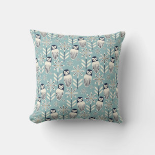 Perfektes Barn Owl - hellblauer Hintergrund Kissen