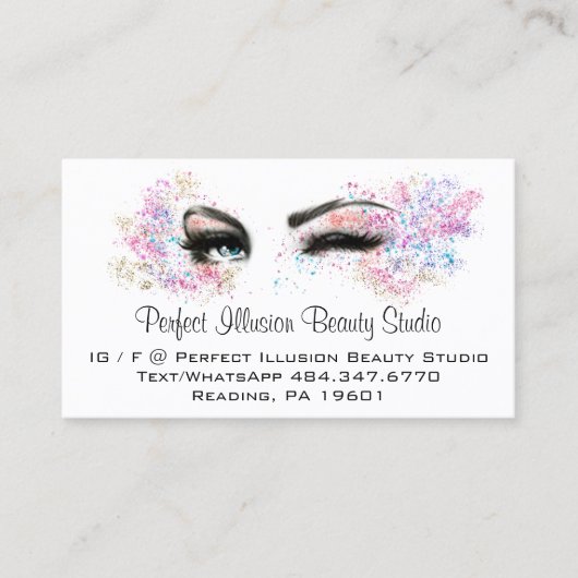 Perfektes Beauty Studio Services Lashes Makeup Visitenkarte (Vorderseite)