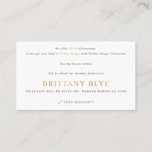 Perfektes Bild Visitenkarte (Rückseite)