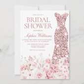 Perfektes Blush Rose Gold Dress Brautparty Einladung (Vorderseite)