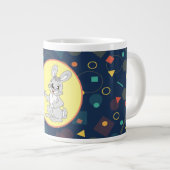 Perfektes Bunny Rabbit Geometric Muster Jumbo-Tasse (Vorderseite Rechts)